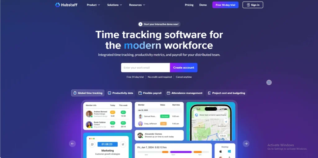  Hubstaff  Dashboard