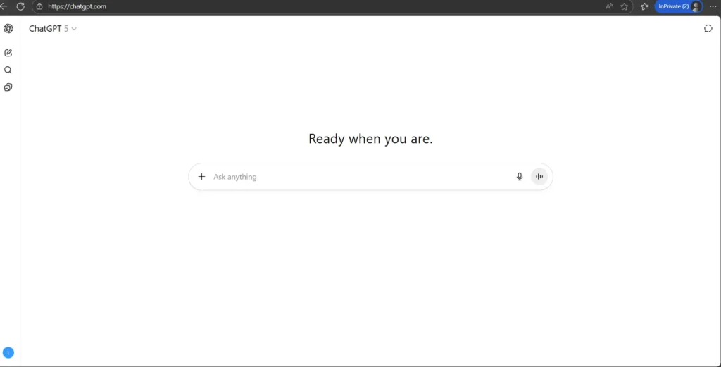 ChatGPT interface with prompt input.