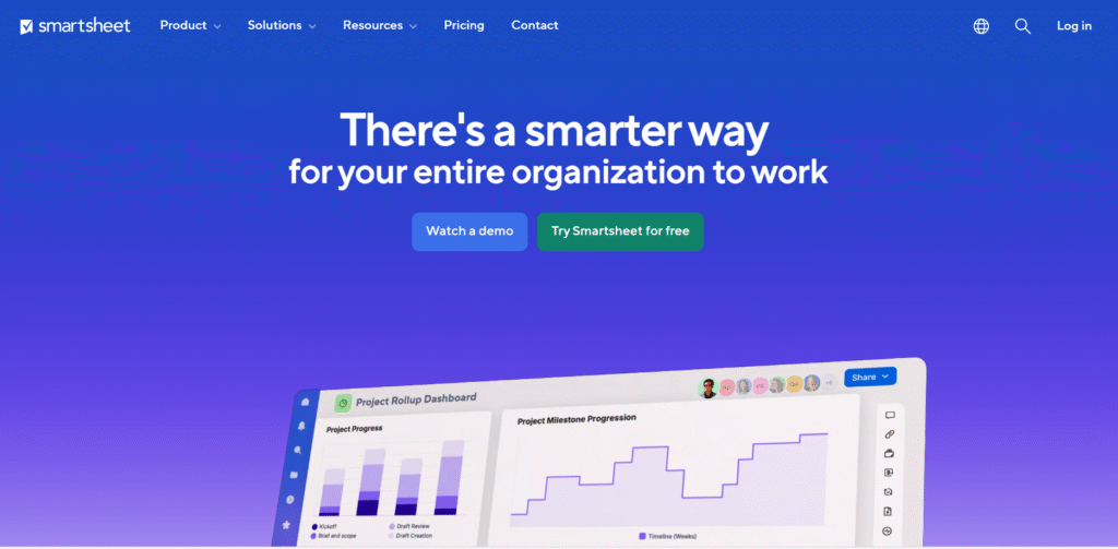 Smartsheet website screenshot